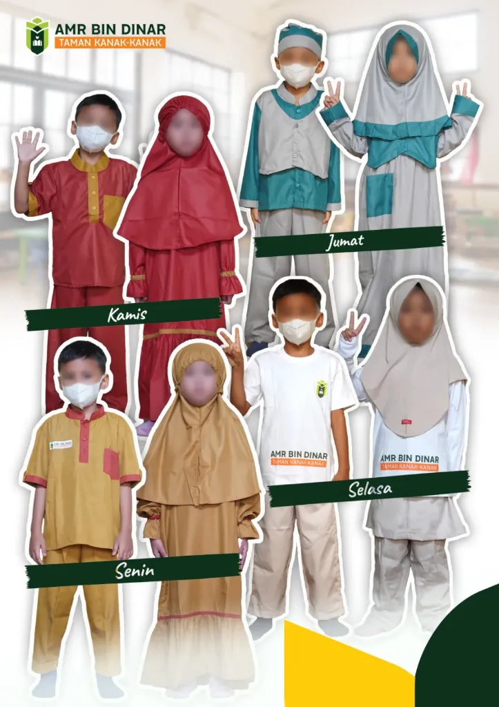 Seragam TK (Kuning/Coklat/Tosca) (setelan kuning)